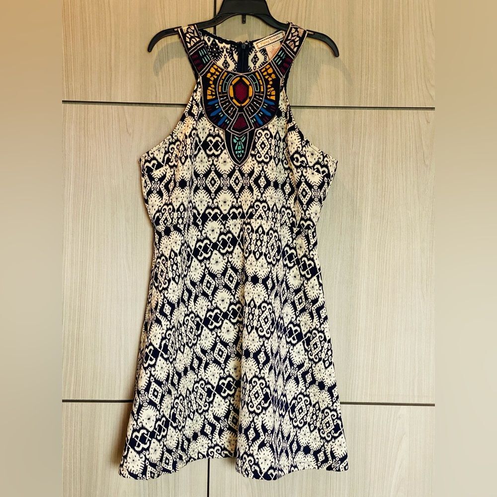 Flying Tomato Fit and Flare Dress Embroidered Halter